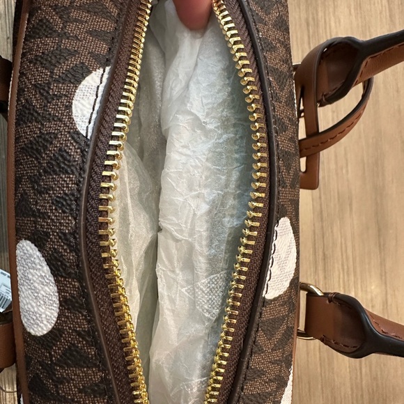 Michael Kors Brown and White Polka Dot Satchel - Picture 3 of 3